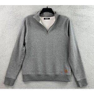 Revtown 1/4 Zip Fleece Pullover Mens Medium Gray Mock Neck Comfort Minimalist